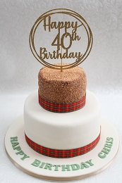 tartan 40th birthday cake